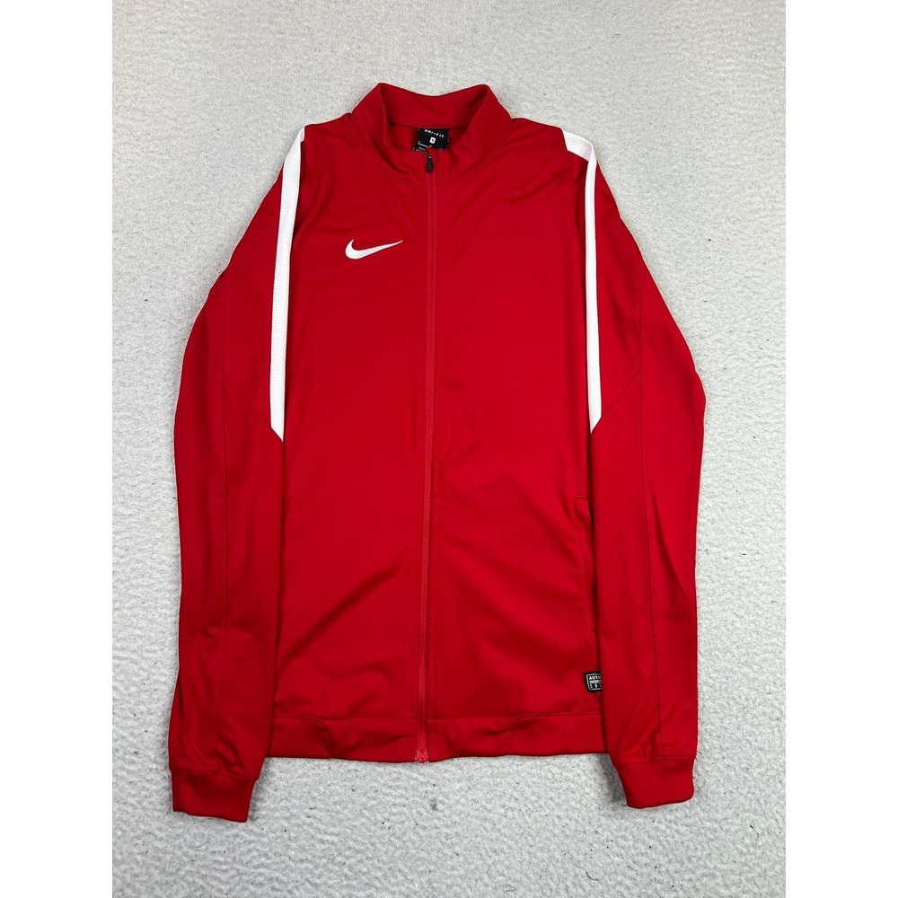 Nike Women Red Dri-FIT Soccer Track Jacket Full Zip Warm Up 725961-657 Small